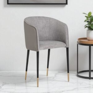 Avanti Luxe Upholstered Barrel-Back Dining Chair in Grey Colour - Image 1