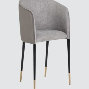 Avanti Luxe Upholstered Barrel-Back Dining Chair in Grey Colour - Image 3