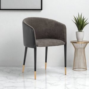 Avanti Luxe Upholstered Barrel-Back Dining Chair in Charcoal Grey Colour - Image 1