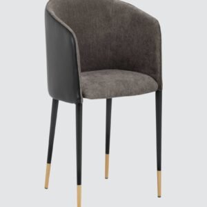 Avanti Luxe Upholstered Barrel-Back Dining Chair in Charcoal Grey Colour - Image 3
