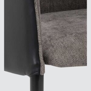 Avanti Luxe Upholstered Barrel-Back Dining Chair in Charcoal Grey Colour - Image 6